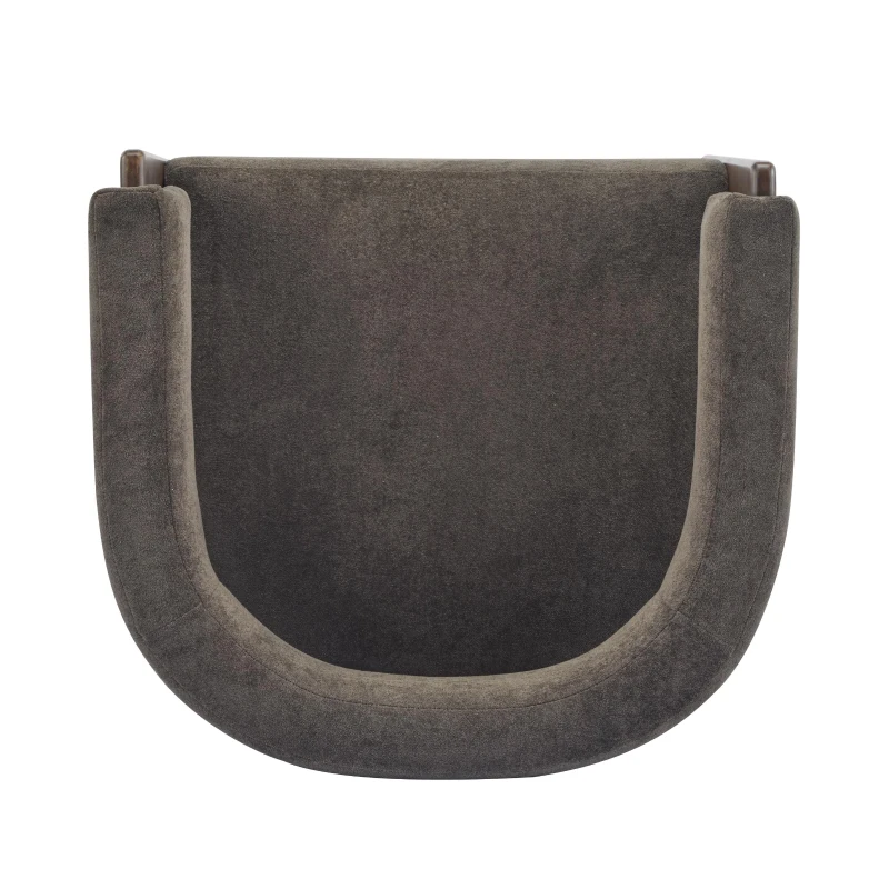 Modern Lounge Sofa Chair with Barrel-Back Design, Stylish Accent Armchair with 3-Leg Frame, 29.5" L x 26" W x 27" H, Dark Brown+Walnut