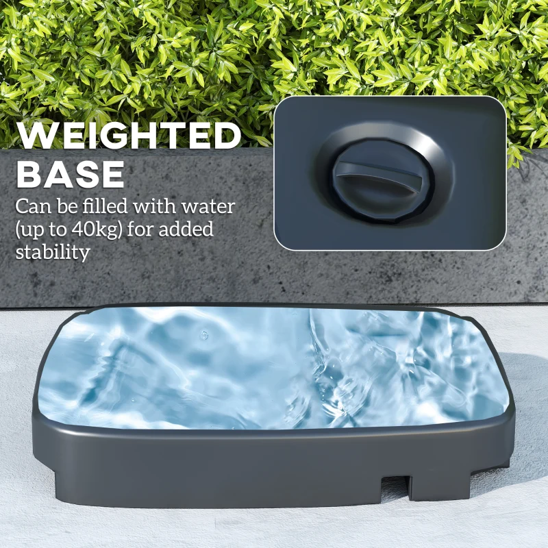 Outsunny Square Cantilever Patio Umbrella, Double Top Patio Hanging Offset Umbrella with Crank & Tilt, 8' x 9', Dark Grey