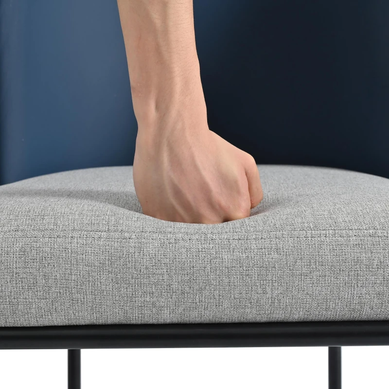 Set of 2 Dining Chairs with Ergonomic Curved-Back, Stylish Chairs Set with High-Density Foam Seat, 21.5'' L x 21.5'' W x 33.5'' H, Blue+Grey