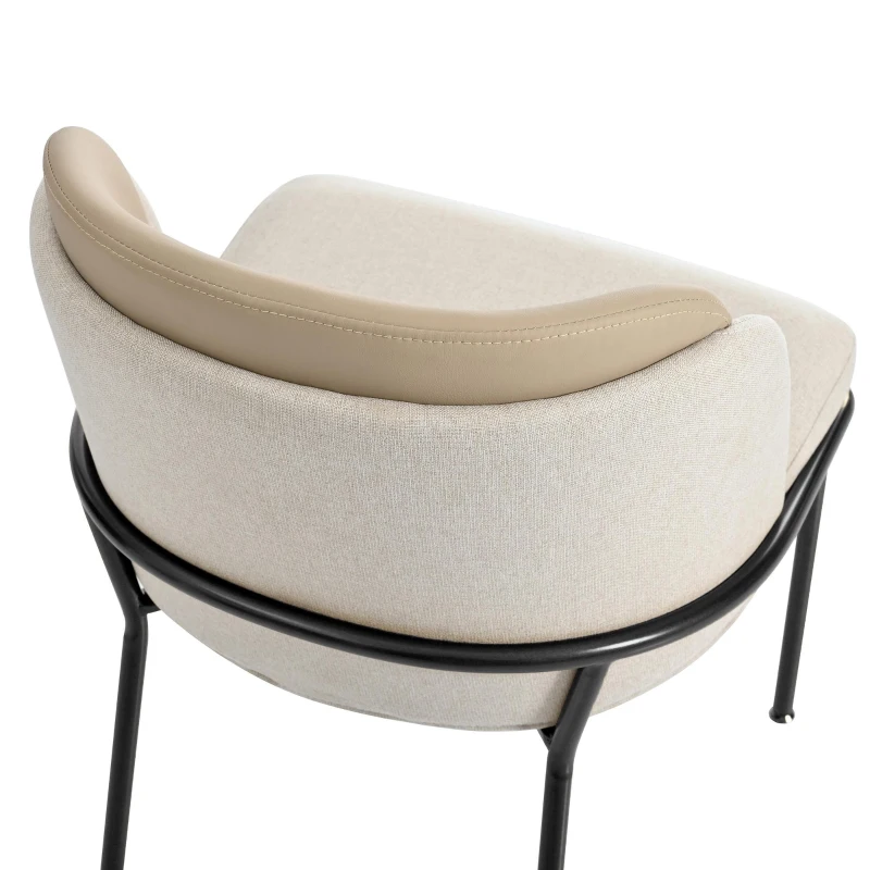 Set of 6 Minimalist Dining Chairs with Ergonomic Contoured Backrest, Durable Chairs Set with Solid Frame, 21.5'' L x 21.5'' W x 33.5'' H, Beige