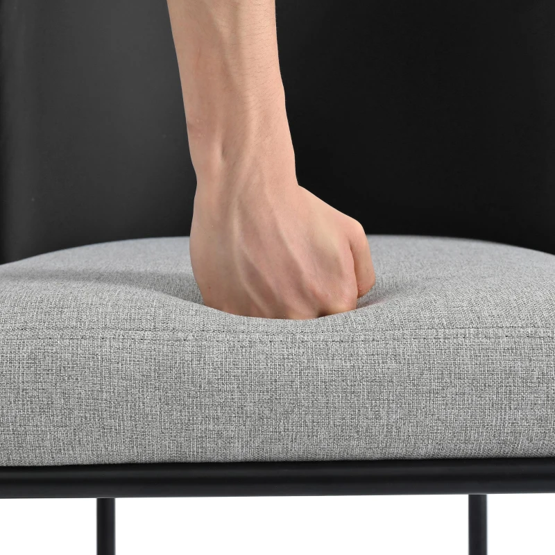 Set of 6 Modern Dining Chairs with Adjustable Anti‑Slip Feet, Upholstered Chairs for Living Areas, 21.5'' L x 21.5'' W x 33.5'' H, Black+Gray