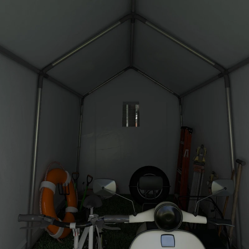 Outsunny Galvanized 7' x 12' Outdoor Storage Tent, Heavy Duty and Waterproof Portable Shed for Bike, Motorcycle, Tools, Gray