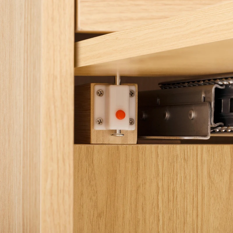 Extendable Dining Table with Folding Tabletop, Multi-Functional Kitchen Island with Drawers, 57.5" L x 32.5" W x 38" H, Creamy White+Natural