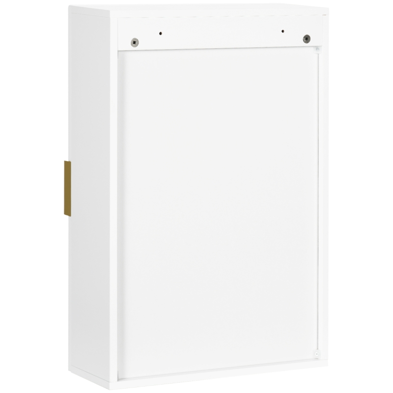 kleankin Bathroom Medicine Cabinet, Modern Wall Cabinet with Adjustable Shelves and Single Door for Laundry Room