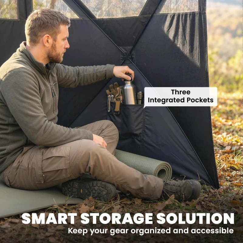 Outsunny Camping Hunting Blind, 3-Panel Blind See Through for Hunting Camping 176" x 58.3" Camouflage