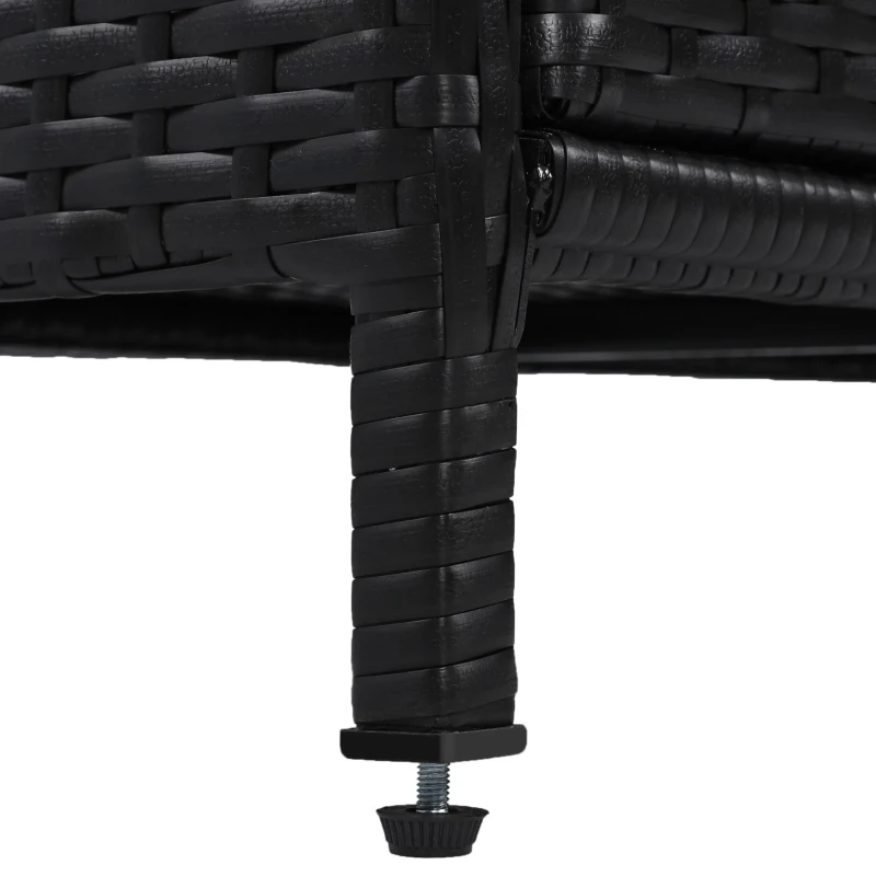 Outdoor Wicker Storage Cabinet with 3-Tier Adjustable Shelves, Stylish Bar Table for Garden, 47.5'' L x 16'' W x 39.5'' H, Black Brown