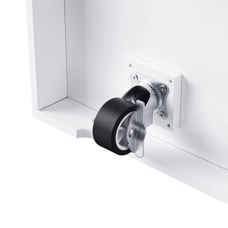 Generous Kitchen Island with 2 Deep Drawers and Drop Leaf, Rolling Storage Cart with Adjustable Shelves, 48'' L x 29.5'' W x 36.5'' H, White