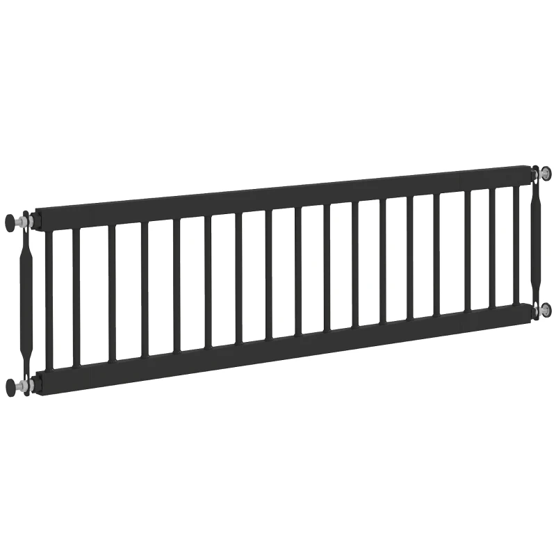 PawHut 26"-37" Dog Gate, Adjustable Pet Gate, Fits 10" Tall with 2 Extension, Pressure Mount Kit for Stairs and Doorways, Black