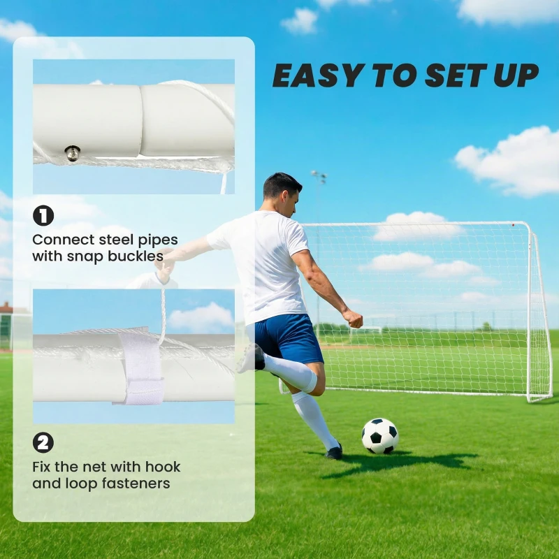 Soozier Soccer Goal, Soccer Net for Backyard, 10 x 4 ft, White