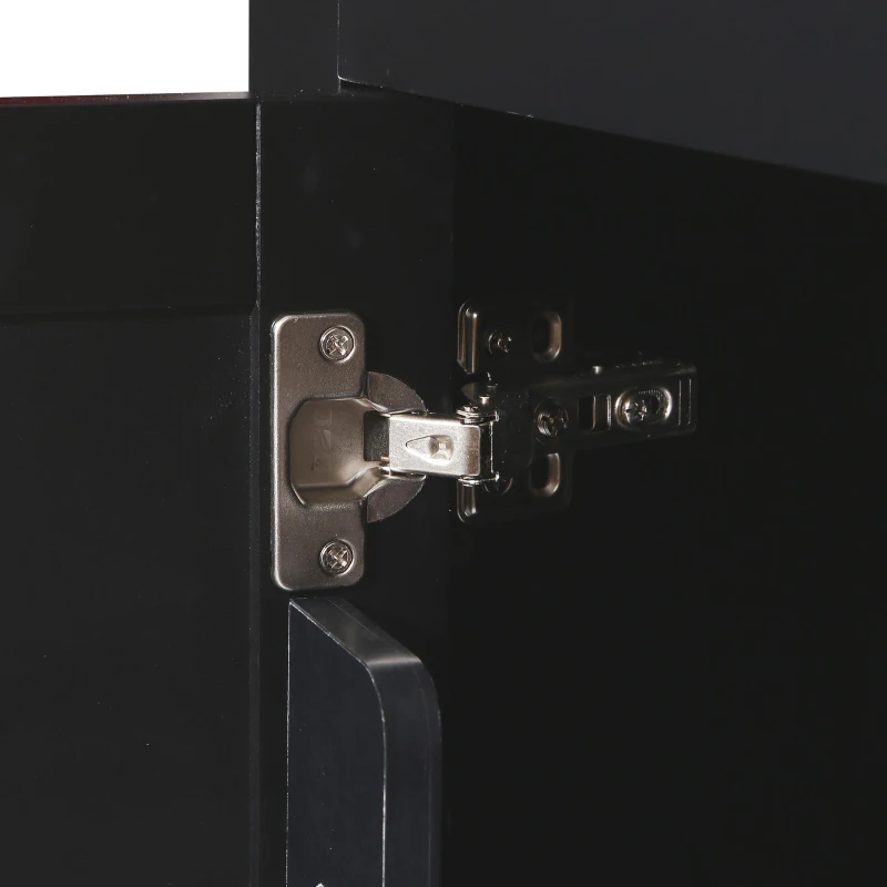 Versatile Kitchen Island Cart with Rubberwood Drop-Leaf Countertop, Rolling Cart for Kitchen or Dining Area, 53'' L x 29.5'' W x 37'' H, Black