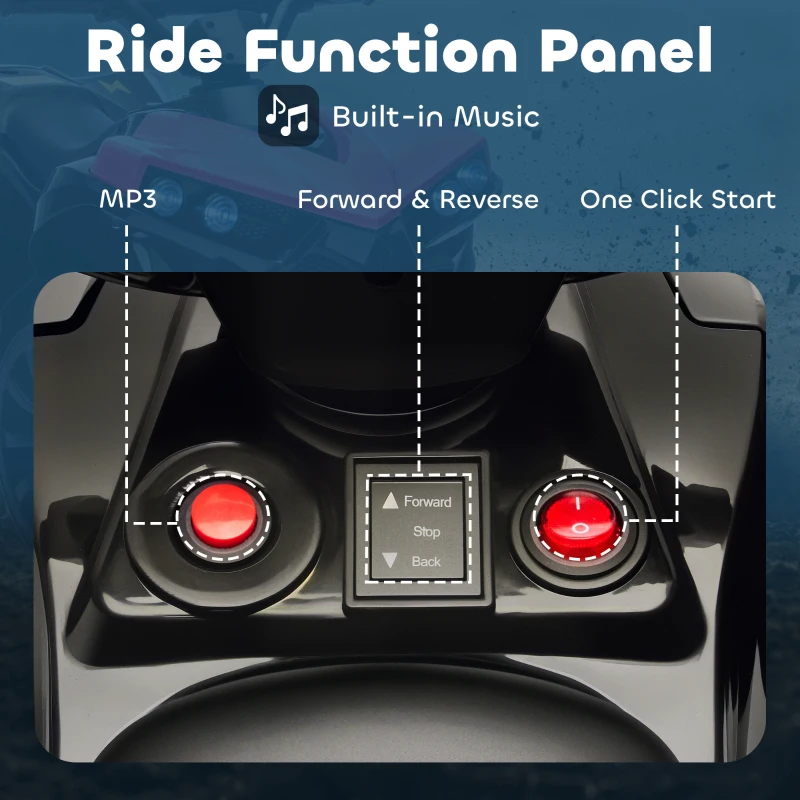 Qaba 6V Kids ATV, 4 Wheeler Electric Ride on Car with Music and LED Headlights, for Ages 37-72 Months Boys and Girls, Pink