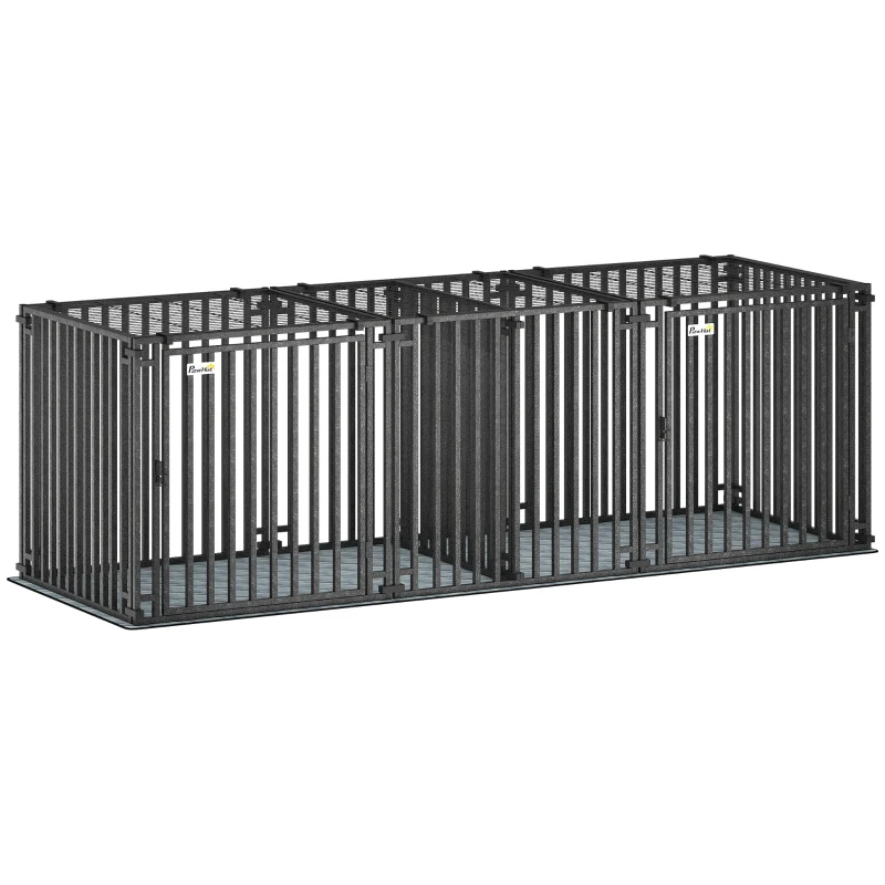 PawHut 83"L Heavy Duty Dog Crate, Extra Large Dog Kennel with Divider and Mat for Large Breeds, Modular Puppy Playpen