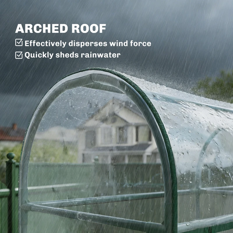 Outsunny 3 Tier Mini Greenhouse, Portable Greenhouse with 2 Roll-up Doors, 56.3" x 18.1" x 64.6", Clear