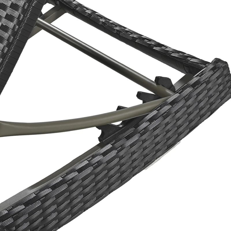 Set of 2 Outdoor Lounge Chairs with Pull‑Out Side Table, Ergonomic Recliners with 5‑Level Adjustable Backrest, 80'' L x 27'' W x 36'' H, Black