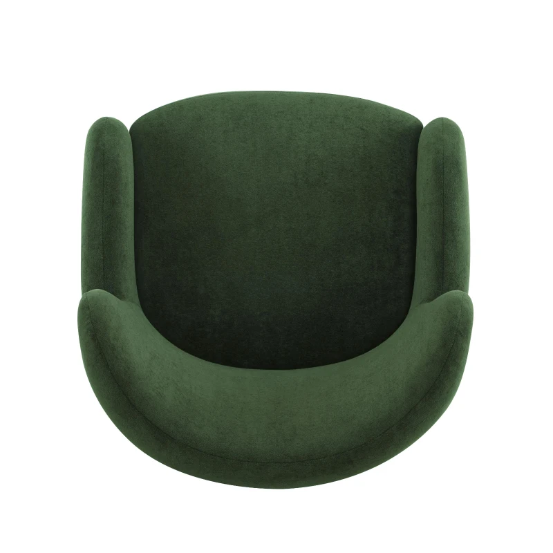 Luxe Wingback Armchair with Pocket-Spring Cushion, Elegant Lounge Chair for Living Room, 31" L x 32" W x 33" H, Light Teak+Olive Green