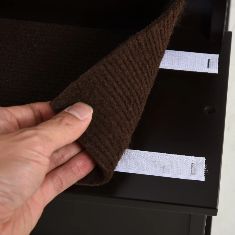 PawHut 4 Levels Wooden Dog Steps Pet Stairs for High Bed, Cat Ladder for Bed Couch with Non-Slip Carpet, Dark Coffee