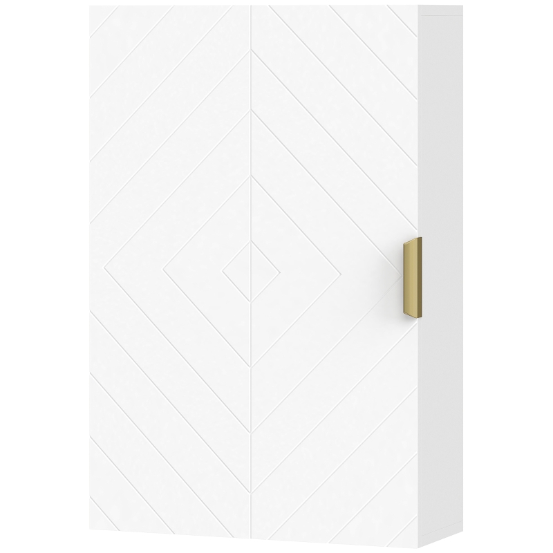 kleankin Bathroom Medicine Cabinet, Modern Wall Cabinet with Adjustable Shelves and Single Door for Laundry Room