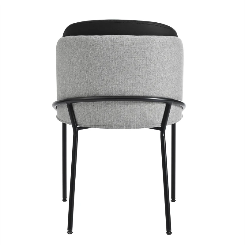 Set of 2 Sleek Dining Chairs with Ergonomic Backrest, Durable Chairs Set with Solid Frame, 21.5'' L x 21.5'' W x 33.5'' H, Black+Gray