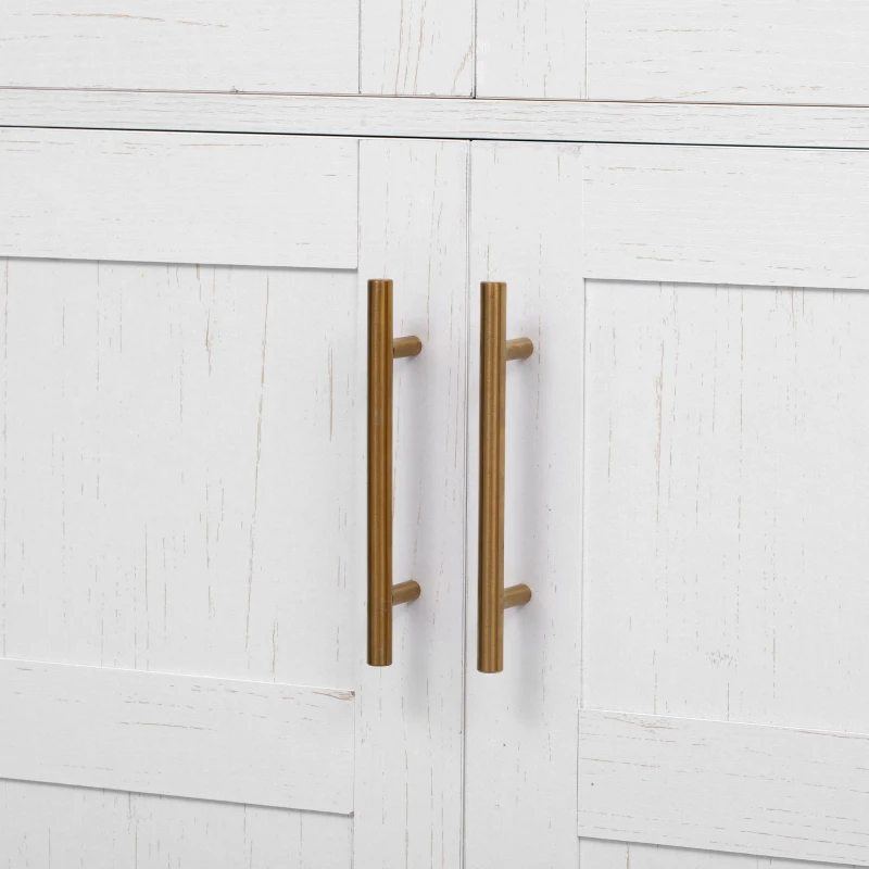 Arched Kitchen Pantry Cabinet with Large Hidden Drawer, Glass-Door Storage with Soft-Close Hinges, 30'' L x 15.5'' W x 71'' H, White