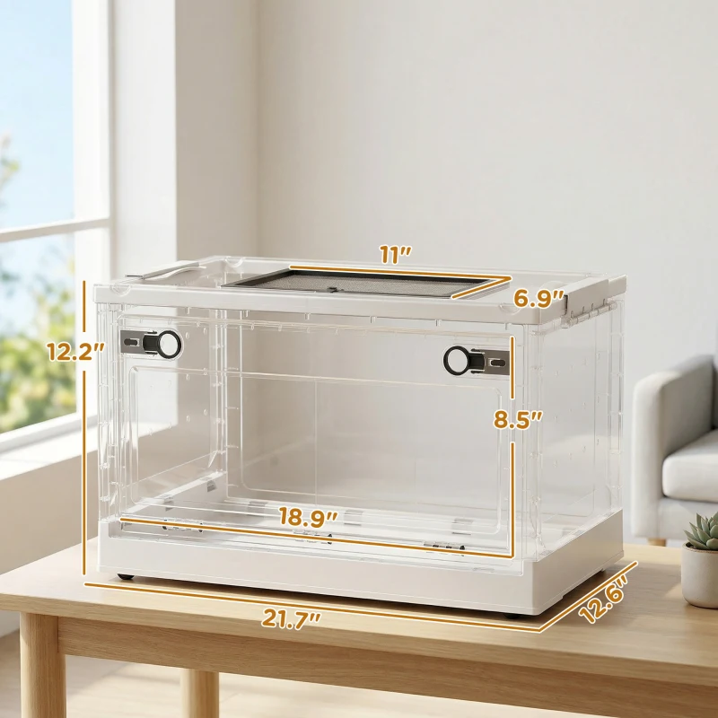 PawHut Hamster Cage, Stackable Gebril Cage with Front Door, Ventilated Small Animal Habitat for Dwarf Hamsters, Gerbils, Mice