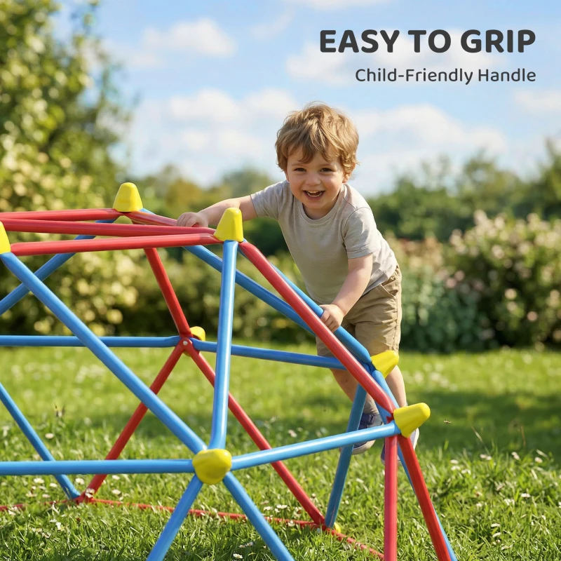 Outsunny 6 FT Climbing Dome Geometric Jungle Gym w/ Rust and UV-Resistant Steel, Up to 396 lbs, for 1-4 Children Aged 3-8 Years
