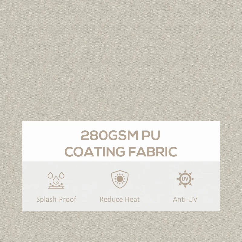 Outsunny 13' x 10' Retractable Awning, 280gsm UV Resistant Sunshade Shelter for Deck, Balcony, Yard, Beige(m-6)