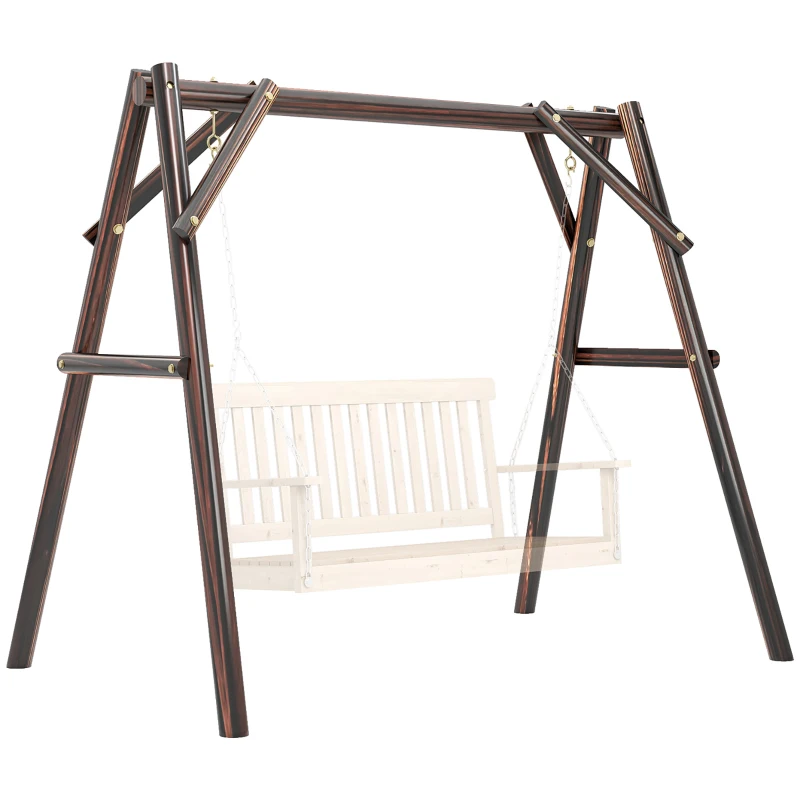 Outsunny 660 lbs Porch Swing Frame, A-Frame Hanging Chair Stand Only for DIY Painting, Swing Chair Stand for Backyard, Patio