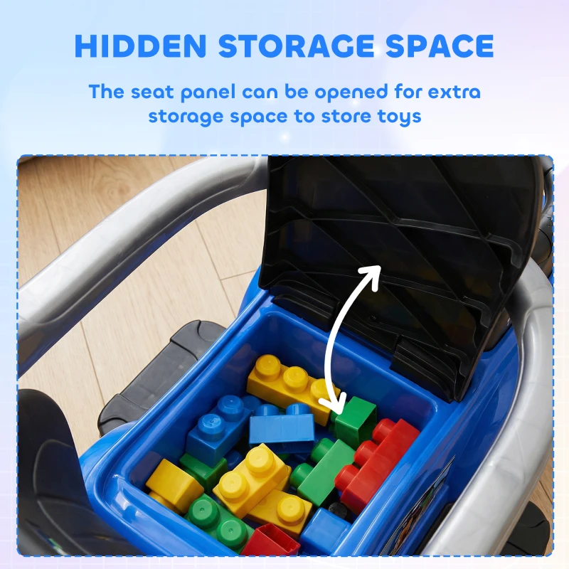 Aosom 3 In 1 Push Cars for Toddlers Kid Ride on Push Car Stroller Sliding Car with Horn Music Light Function Secure Bar Ride on Toy for Boy Girl 18-36 Months, Blue