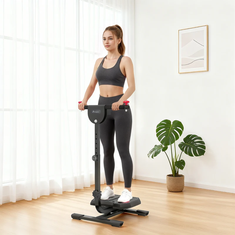 Soozier Foldable Ab Twister Board for Waist Trimming with LCD Display, Ab Workout Equipment for Women and Men, Red