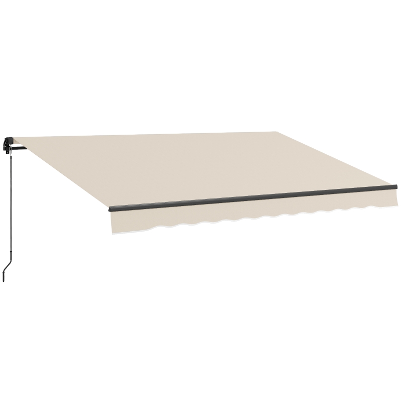 Outsunny 13' x 10' Retractable Awning, 280gsm UV Resistant Sunshade Shelter for Deck, Balcony, Yard, Beige(m-11)