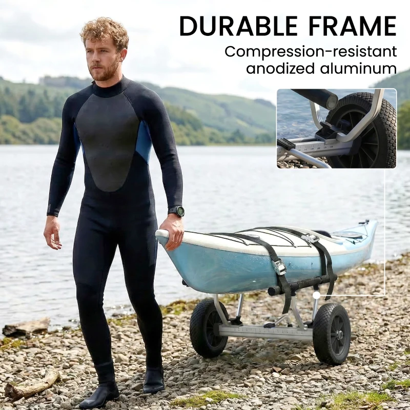 Soozier Kayak Cart Dolly Kayak Cart with Adjustable Width, Black