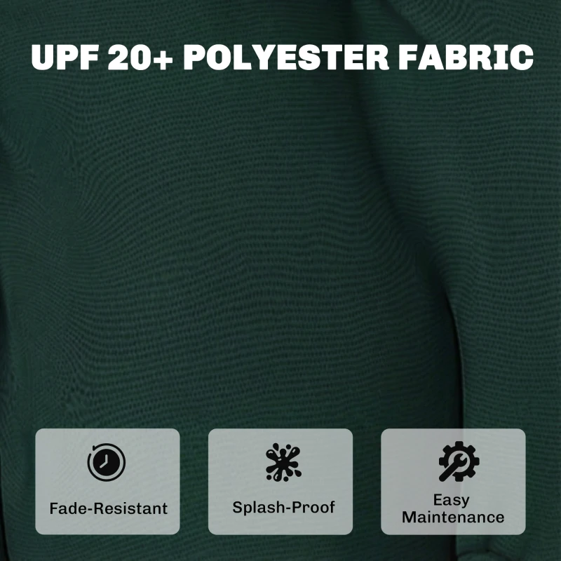 Outsunny Outdoor Adirondack Chair Cushions Set of 2, Tufted High Back Patio Chair Cushions, Dark Green