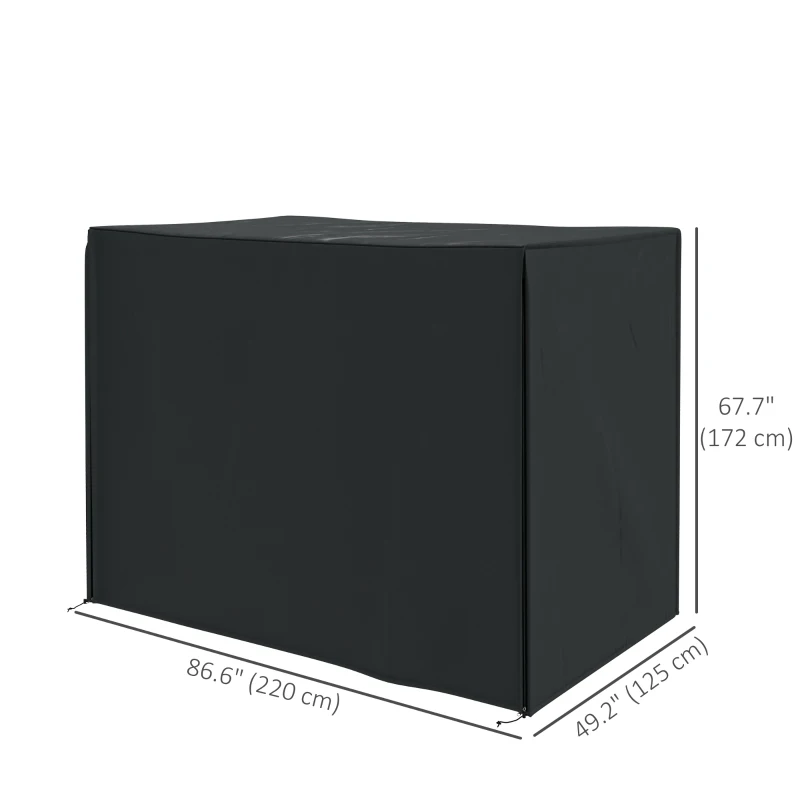 Outsunny 3 Seater Garden Swing Cover, Waterproof 420D Outdoor Swing Bench Cover with Zip, Windproof and Anti-UV, Black