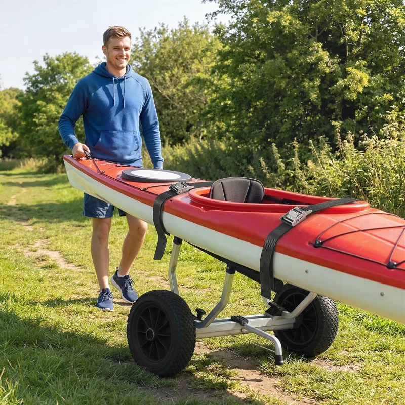 Soozier Kayak Cart Dolly Kayak Cart with Adjustable Width, Black