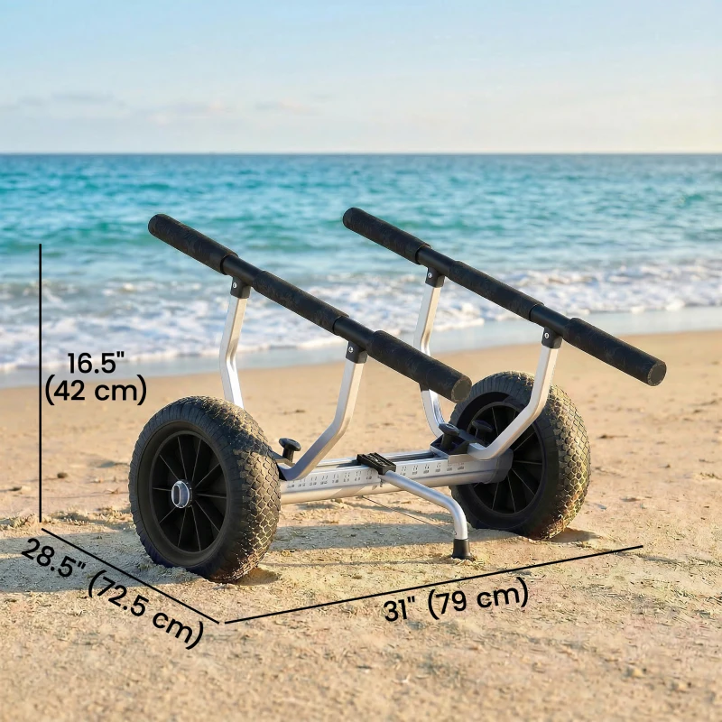 Soozier Kayak Cart Dolly Kayak Cart with Adjustable Width, Black