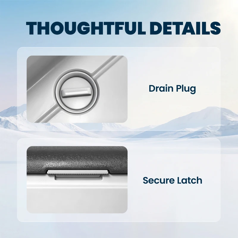 Outsunny 12 Volt Car Refrigerator, 42QT Car Fridge with App Control, 12/24V DC and 100-240V AC, Black