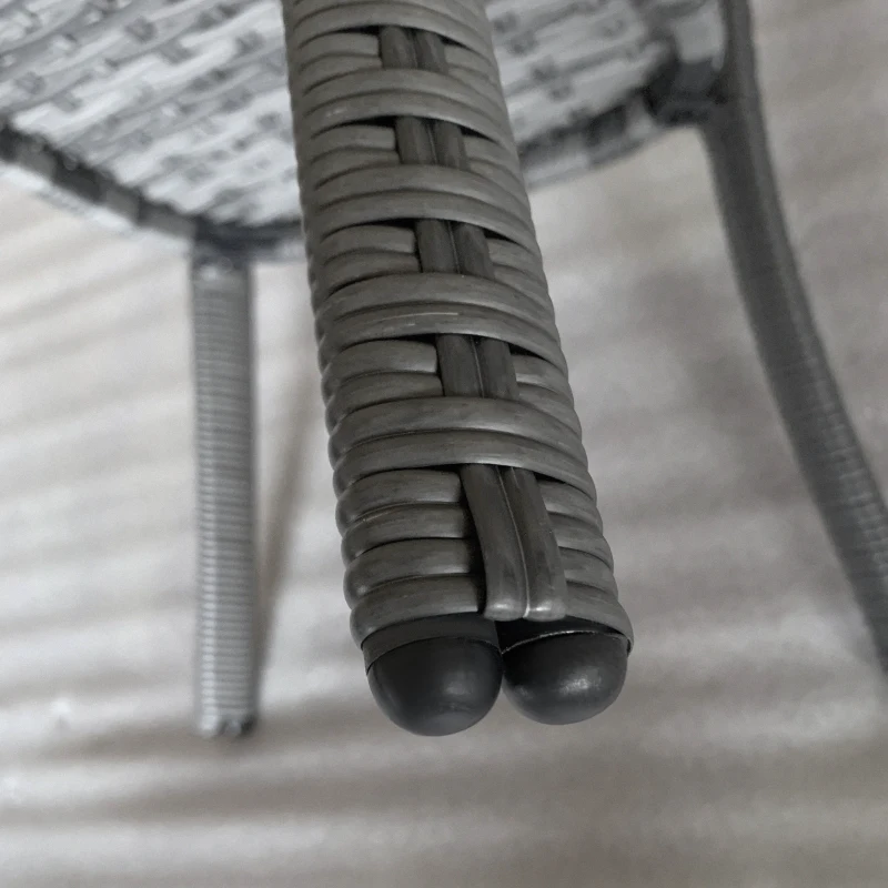 Outsunny Outdoor Coffee Table with Storage Shelf, Hand-Woven Wicker Side Table with Water-Ripple Glass Top, Mix Grey