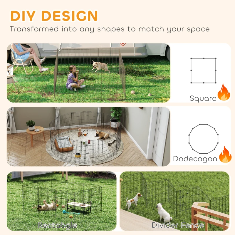 PawHut 30inch Foldable Metal Exercise Pet Playpen Yard Dog Puppy Kennel Cage 12 Panel