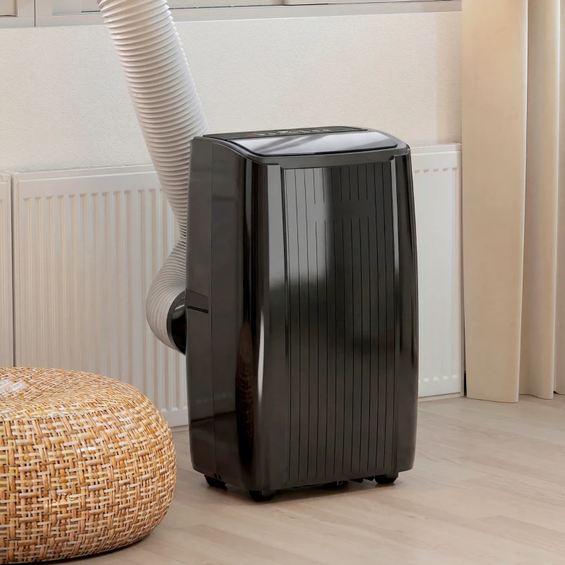 HOMCOM 14000 BTU 5-in-1 Portable Air Conditioner with Cool, Heat, Dehumidifier, Fan, Sleep, WiFi Voice Control, Black