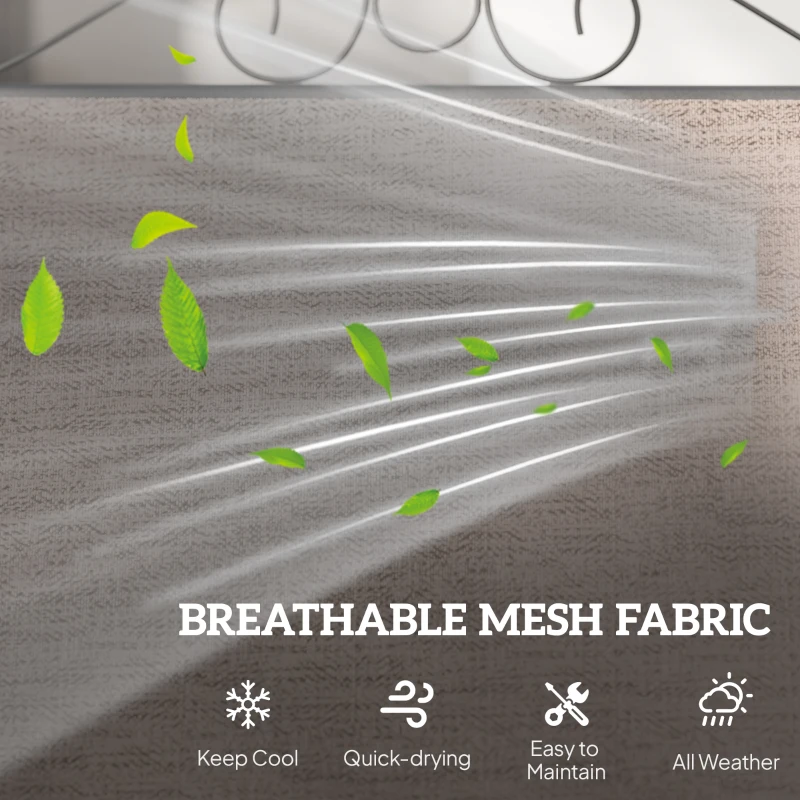 Outsunny Outdoor Glider Chairs with Coffee Table, Patio 2-Seat Rocking Chair Swing with Breathable Sling for Backyard, Garden and Porch, Brown