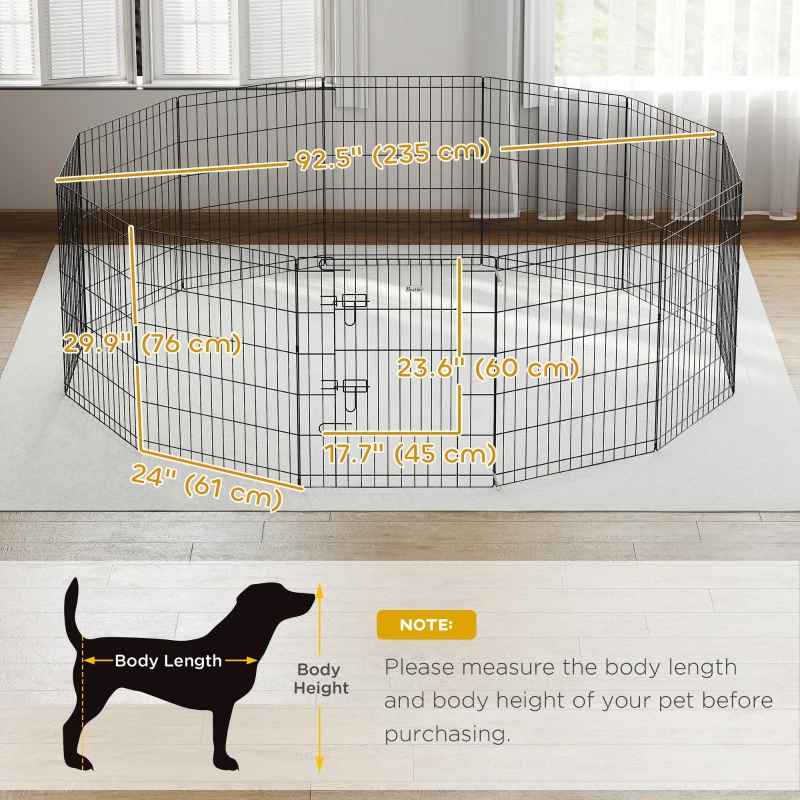 PawHut 30inch Foldable Metal Exercise Pet Playpen Yard Dog Puppy Kennel Cage 12 Panel