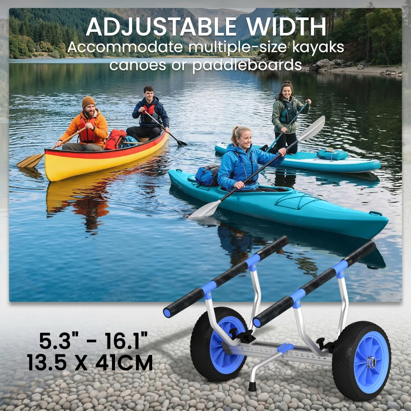Soozier Kayak Cart Dolly Kayak Cart with Adjustable Width, Sky Blue