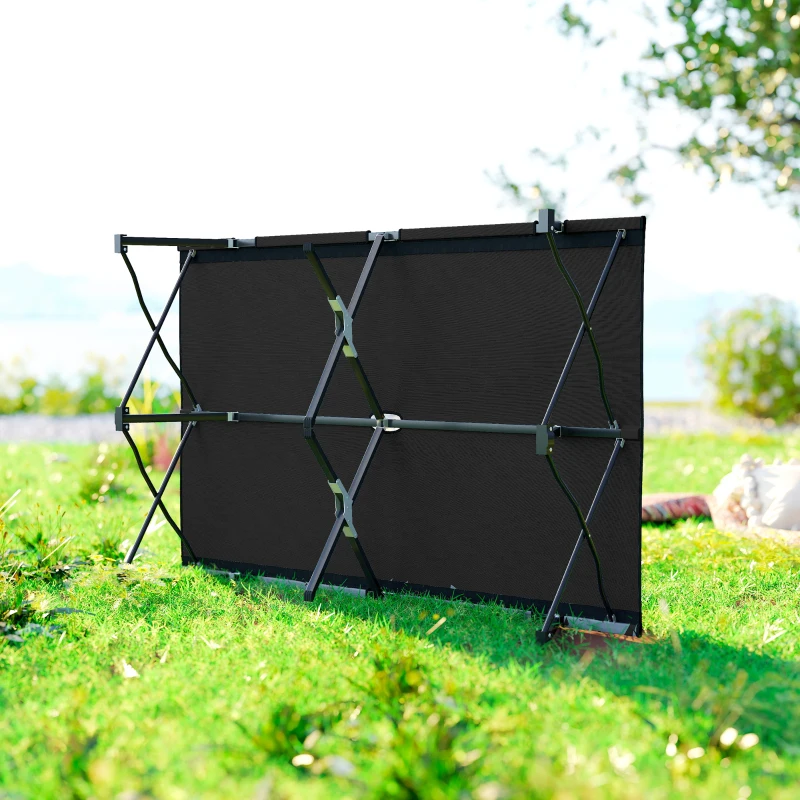 Outsunny 2 Person Folding Camping Cot for Adults, 50" Extra Wide Outdoor Portable Sleeping Cot with Carry Bag, Elevated Camping Bed, Beach Hiking, Black