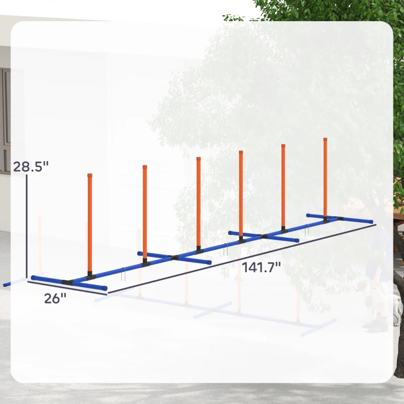 PawHut Dog Agility Training Equipment Adjustable Poles for Dog Agility Course with Carry Bag