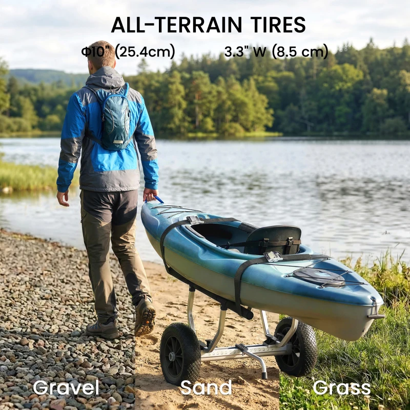 Soozier Kayak Cart Dolly Kayak Cart with Adjustable Width, Black