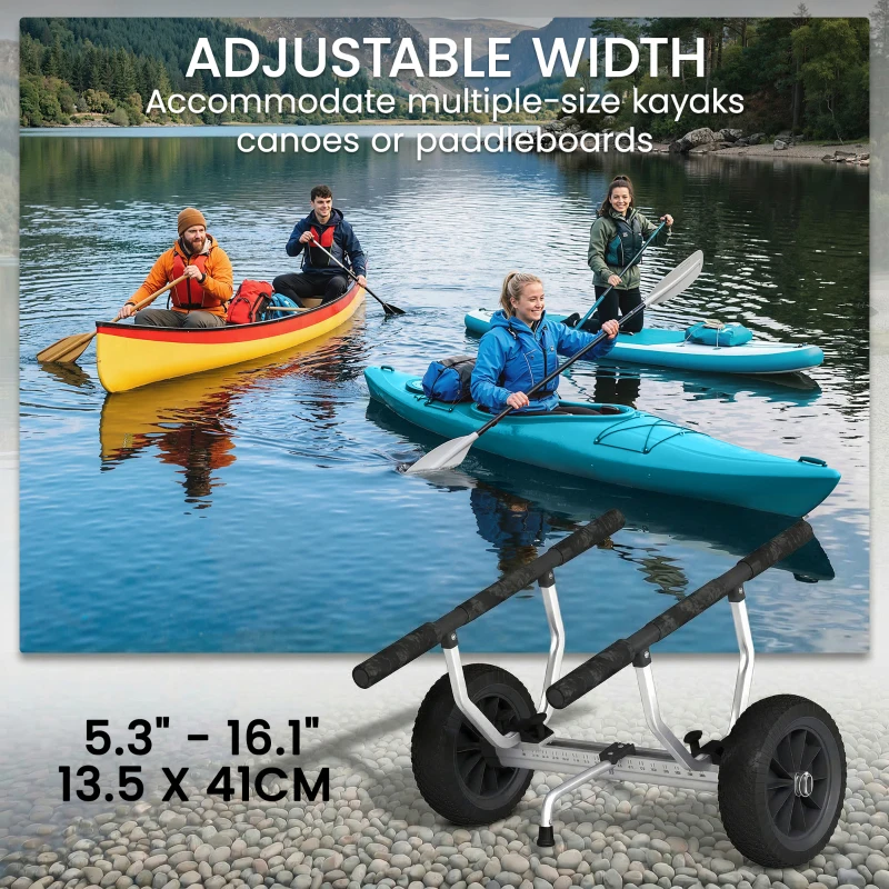 Soozier Kayak Cart Dolly Kayak Cart with Adjustable Width, Black