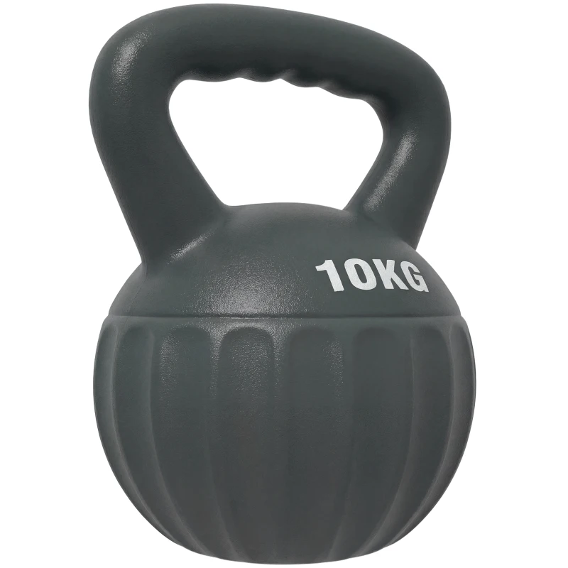 Soozier Kettlebell, 22 lbs Kettle Bell with Non-Slip Handle for Home Gym, Weight Lifting and Strength Training, Grey