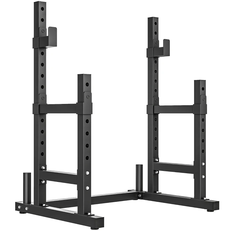 Soozier Adjustable Squat Rack, 660lbs Multi-Functional Bench Press Rack for Weight Lifting Home Gym Strength Training, Black