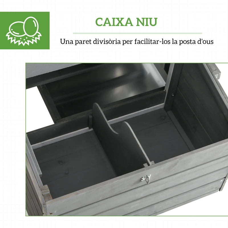 PawHut 123" Extra Large Chicken Coop Wooden Poultry House Rabbit Hutch Hen Backyard with Run Ramps and Nesting Boxes, Grey