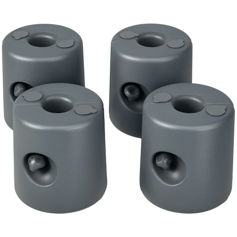 Outsunny HDPE Tent Weights Set of 4, Canopy Weights, Filled with Water or Sand, 106 LBS, Light Grey